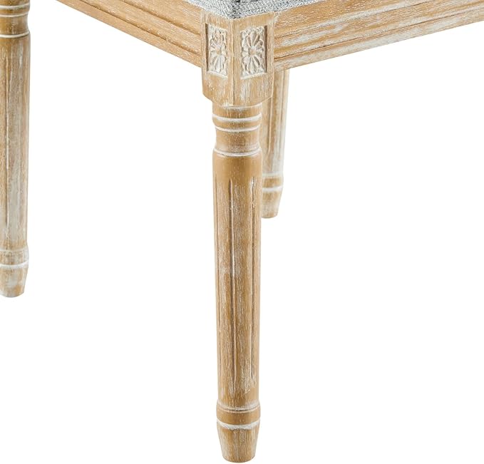 Merax Upholstered Solid Wood Dining Chairs Set of 6, French Country Style Accent Side Seating Furniture for Kitchen, Living Room, Cushioned Back, Grayish Green