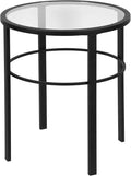 Henn&Hart 20" Wide Round Side Table in Blackened Bronze, Table for Living Room, Bedroom