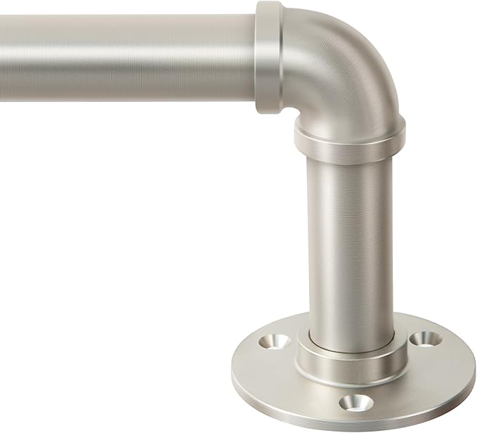 Zeerobee Curtain Rods for Windows 66 to 120, 1 Inch Industrial Wrap Around by zeerobee