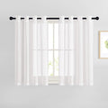 NICETOWN Linen White Sheer 48 inch Curtains by NICETOWN