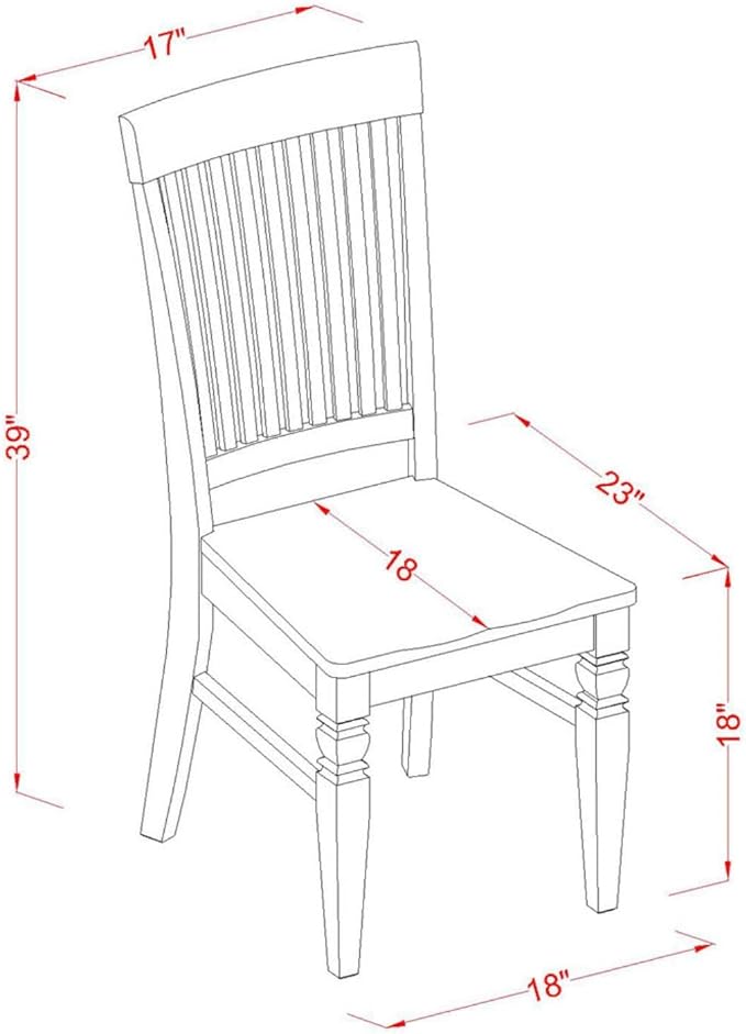 East West Furniture DLWE5-BCH-W 5 Piece Kitchen Table & Chairs Set Includes a Round Dining Room Table with Dropleaf and 4 Solid Wood Seat Chairs, 42x42 Inch, Black & Cherry