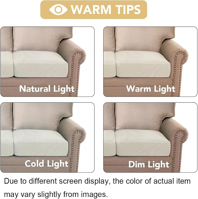 H.VERSAILTEX Super Stretch Individual Seat Cushion Covers Sofa Covers Couch - Image 7