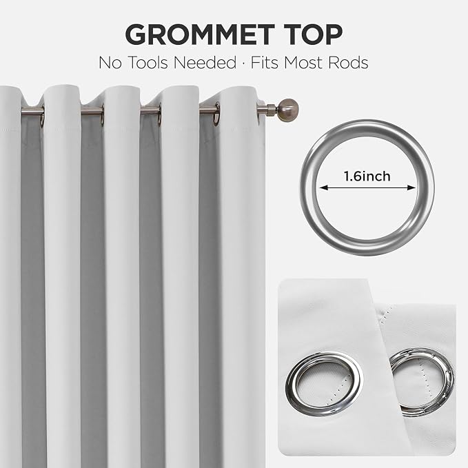 Joydeco Blackout Patio Sliding Door Curtains 96 Inches Long, Grommet Privacy - Image 7