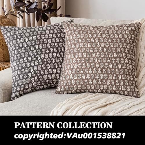 Foindtower Decorative Floral Print Throw Pillow Covers 18×18 Inch - Image 4
