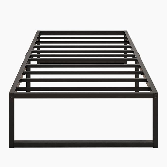 14 Inch Twin Bed Frames Heavy Duty Metal Twin Size Platform Bed Frame No Box Spring Needed, Noise Free, Easy Assembly, Black