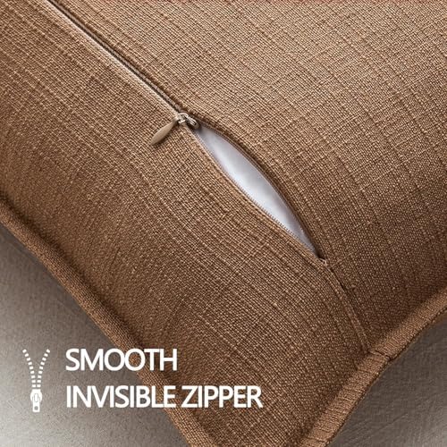 MIULEE Thick Textured Decorative Throw Pillow Covers 20x20 Inch Brown Sugar - Image 7