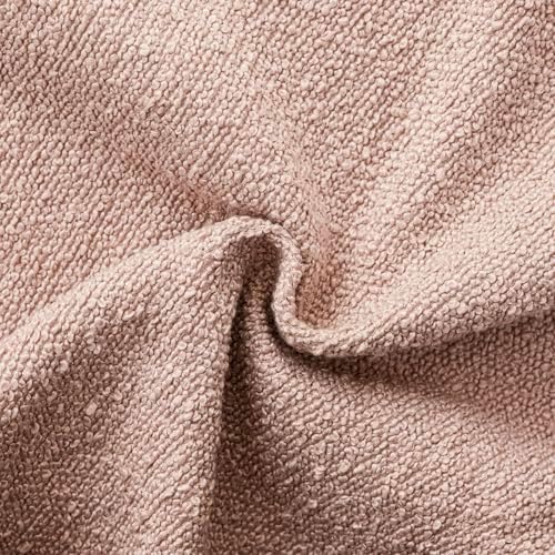 Foindtower Cozy Textured Boucle Lumbar Throw Pillow Covers 12x20 Light Pink - Image 3