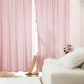 HOMEIDEAS Non-See-Through Light Pink Privacy Sheer Curtains, 52 X 96 Inches by HOMEIDEAS