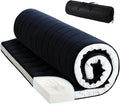 Tiita Japanese Floor Mattress, 4” Thicken Futon Mattress with Storage Bag and 2 Straps， Twin Size Sleeping Tatami Mat for Adults，Black