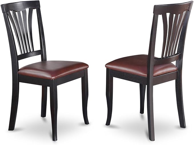 East West Furniture LGAV5-BLK-LC 5 Piece Dinette Set Includes a Rectangle Dining Room Table with Butterfly Leaf and 4 Faux Leather Upholstered Dining Chairs, 42x84 Inch, Black
