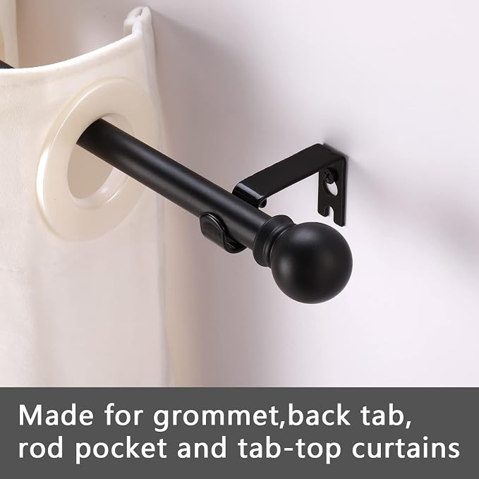 GXOACKJ Curtain Rods for windows 48 to 84-93 inch, 5/8 inch Decorative Matte - Image 3