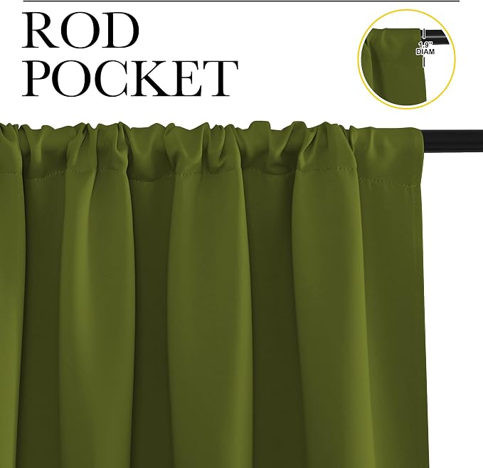 NICETOWN 2 Panels Blackout Curtains, Rod Pocket Thermal Insulated Drapess - Image 2