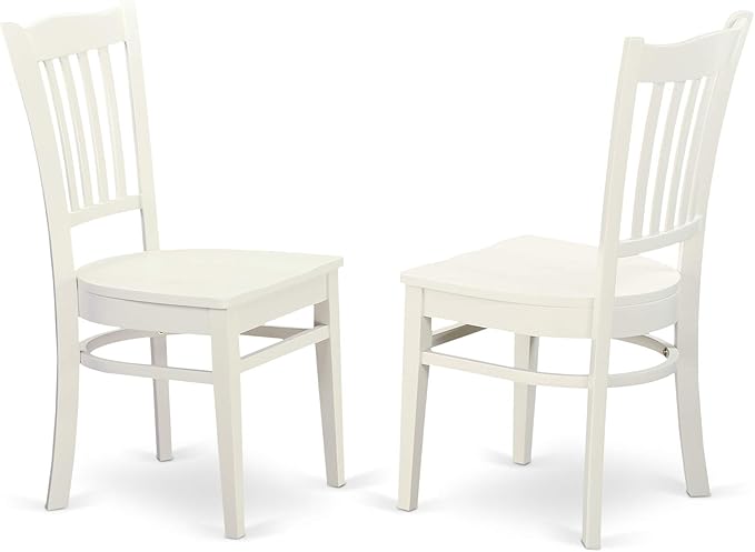 East West Furniture NDGR3-LWH-W 3 Piece Dining Set Contains a Rectangle Dining Room Table with Dropleaf and 2 Kitchen Chairs, 30x48 Inch, Linen White