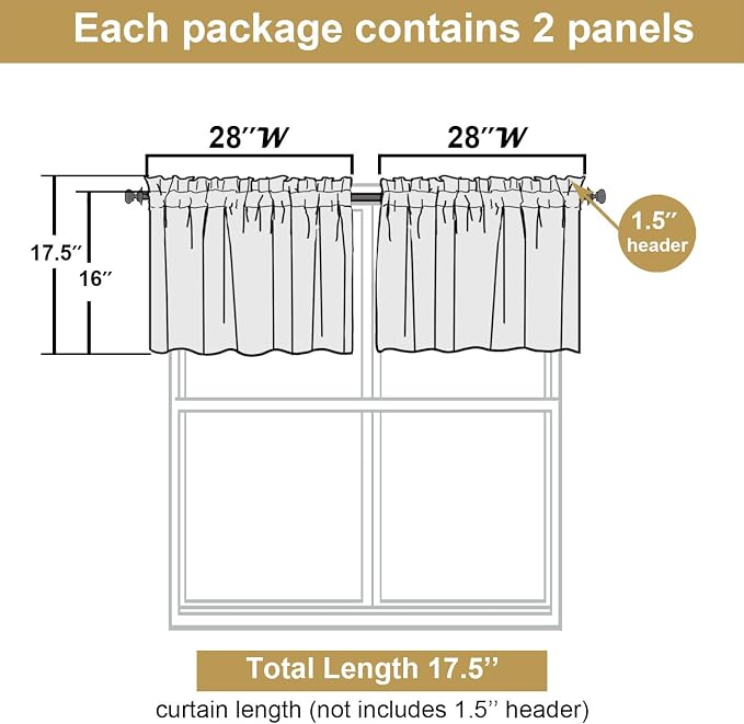 Lecloud Leia Ivory Sheer Valances - Image 3
