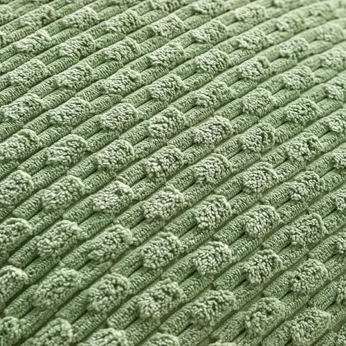 Set of 4 Sage Green Decorative Throw Pillow Covers 22x22 Inch Corduroy Pillow - Image 6