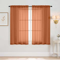 Orange Window Sheer Curtains 54 inch Length, Soft Airy Light Filtering Sheer by Home