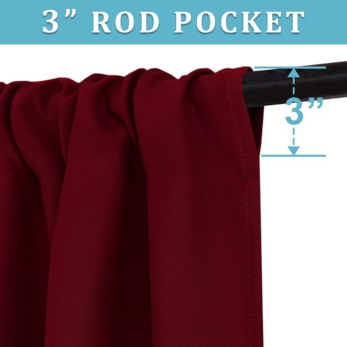 RYB HOME Blackout Curtains for Bedroom Living Room 63 inches Long, Thermal - Image 2