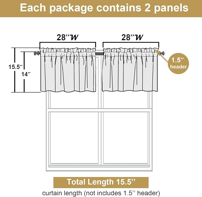 Lecloud Leia Ivory Sheer Valances - Image 3