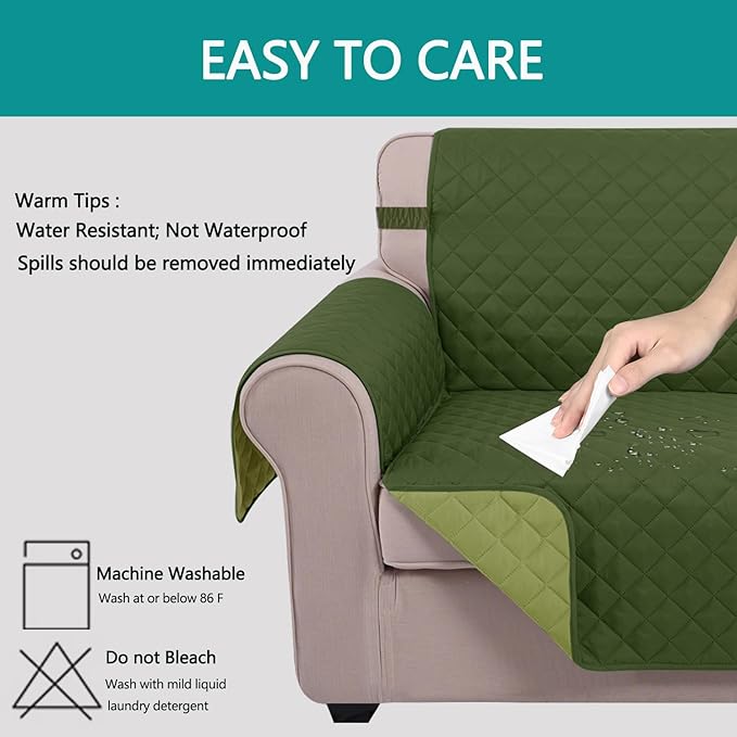 U-NICE HOME Recliner Chair Covers Reversible Quilted Water Repellent Pet - Image 4