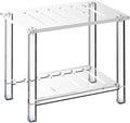 Acrylic Shower Bench for Inside Shower 13.98" D X 21.26" W X 18.31" H, Heavy Duty (Hold Up to 300lbs) Bathroom Shower Stool with Storage Shelf, for Shaving Legs & Spa, Waterproof Non-Slip