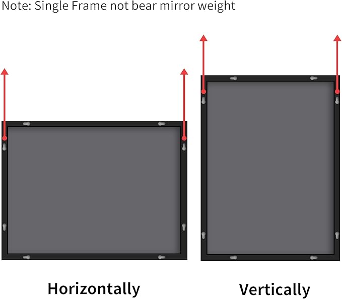 Black Bathroom Mirror for Wall, 30x50 Inch Rectangle Mirrors with Metal Frame, Modern Vanity Wall Mirror Decor for Bathroom Living Room, Entryway Hangs Horizontal or Vertical