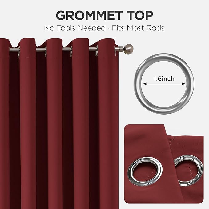 Joydeco Blackout Door Curtain for Doorway Privacy 108 Inches Long, Grommet - Image 9
