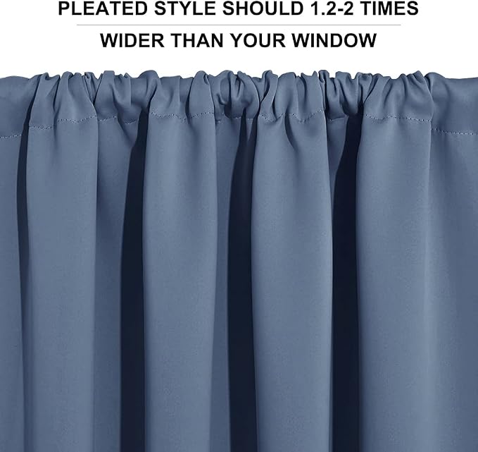 RYB HOME Basement Bathroom Kitchen Cafe Blackout Privacy Curtains, Short - Image 5