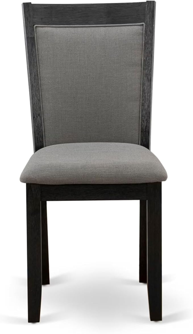 East West Furniture V677MZ650-5 5 Piece Kitchen Table Set Includes a Rectangle Dining Room Table with V-Legs and 4 Dark Gotham Grey Linen Fabric Parsons Chairs, 40x72 Inch, Multi-Color