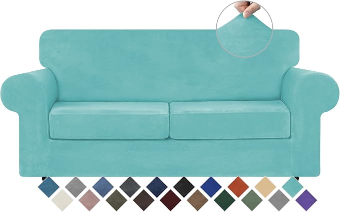 WEERRW Velvet Couch Covers for 2 Cushion Couch Sofa by WEERRW