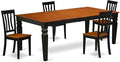 East West Furniture LGAN5-BCH-W 5 Piece Dining Room Table Set Includes a Rectangle Wooden Table with Butterfly Leaf and 4 Kitchen Dining Chairs, 42x84 Inch, Black & Cherry