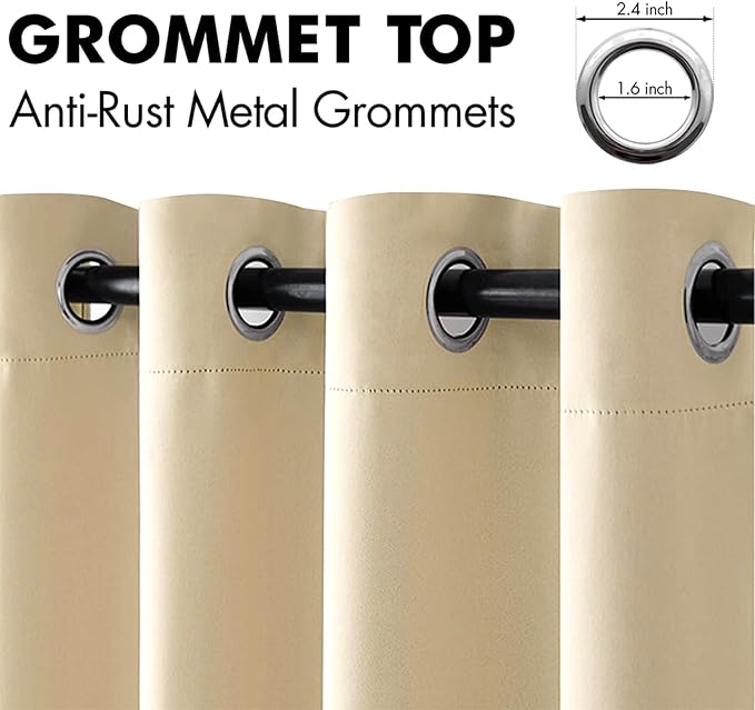 MIULEE Room Darkening Curtains Thermal Insulated Black Out Drapes Solid Window - Image 4