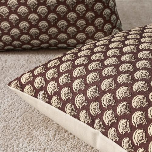 MIULEE Christmas Floral Print Decorative Pillow Covers 18x18, Withered Rose - Image 6