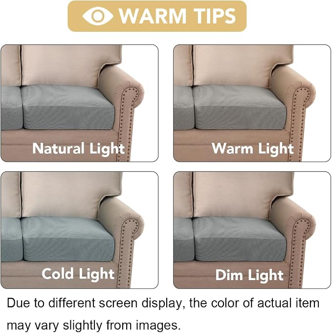 H.VERSAILTEX High Stretch Couch Cushion Covers, Chair Sofa Seat Slipcovers - Image 3