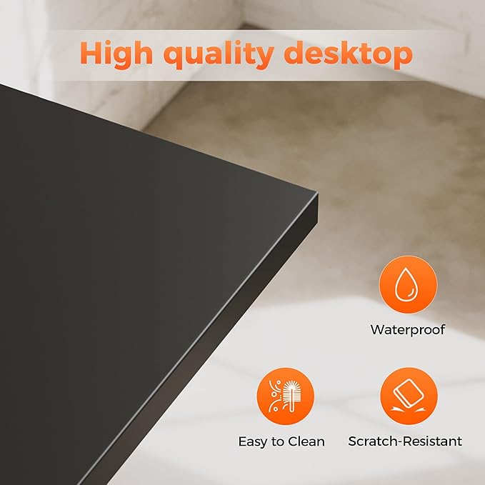 Rolling Computer Desk with Wheels, Gaming Desk for Small Spaces, Modern Simple Style Table for Home Office, Study Writing Table (Caster, Black, 48 inch)