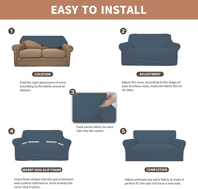 Easy-Going 100% Waterproof Oversized Chair Couch Cover, Dual Waterproof Sofa - Image 5