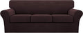 Turquoize 4 Piece Sofa Covers for 3 Cushion Couch Sofa Slipcover Soft Couch by Turquoize