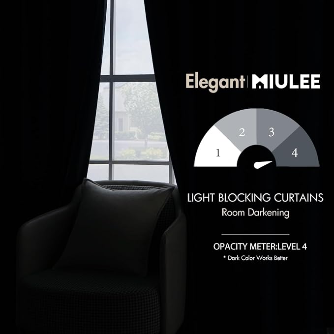 MIULEE Blue Velvet Curtains 84 inches 2 Panels - Image 5