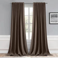 MIULEE Chocolate Brown Back Tab Blackout Curtains 102 Inch Long 2 Panels Set by MIULEE