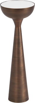 Kate and Laurel Chandon Mid-Century Sophisticated Drink Table; 8 x 8 x 23; Bronze; Glam Sculptural Plant Pedestal Table for Use as Antique Mini Table or Bathtub Accent Table