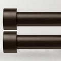 2 Pack Curtain Rods for Windows 72 to 144 Inch, 1 Inch Bronze Curtain Rods Set, Adjustable Heavy Duty Curtain Rod, Outdoor Curtain Rods for Patio Bedroom, Drapery Rods with End Cap, Size 32"- 150"