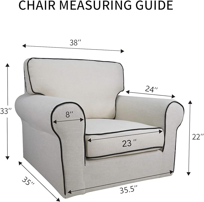 PureFit Reversible Sofa Cover Water Resistant Chair Couch Cover, Machine Washable Furniture Cover with Non-Slip Foam and Adjustable Strap for Dogs, Pets (Chair, Blue/Ivory)