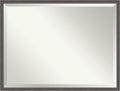 Amanti Art Silver Bathroom Mirror for Over Sink, 32x42 Florence Pewter Rectangle Vanity Mirror, X-Large Casual Frame, Hangs Horizonally and Vertically, Bathroom Wall Decor, Beveled Edge from WI, USA