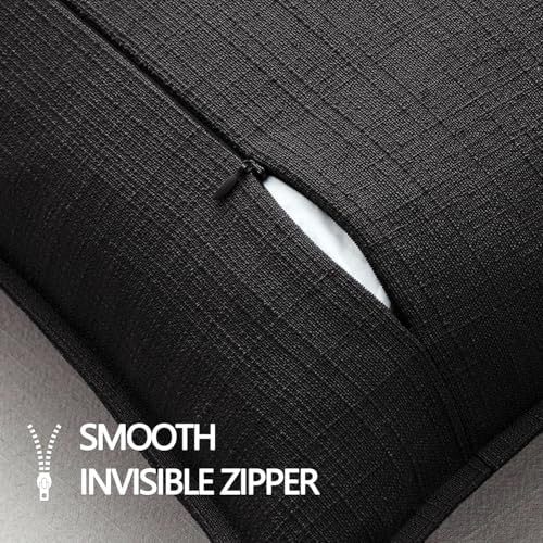 MIULEE Thick Textured Decorative Throw Pillow Covers 18x18 Inch Black - Image 7