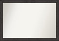 Amanti Art Brown Bathroom Mirror for Over Sink, 28x40 Rustic Plank Espresso Narrow Rectangle Vanity Mirror, Large Country Rustic Frame, Hangs Horizonally and Vertically, Bathroom Wall Decor,