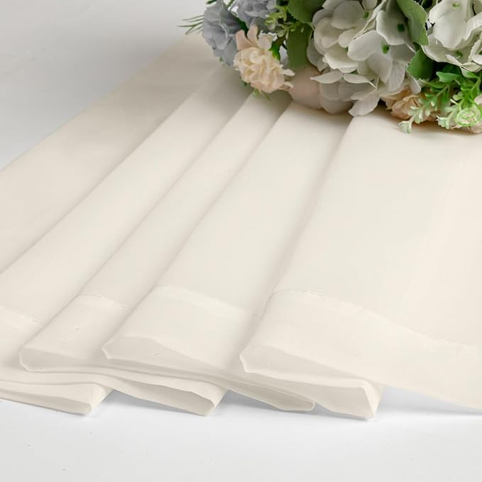 OVZME Cream Sheer Curtains 72 Inches Long 2 Panels - Image 6