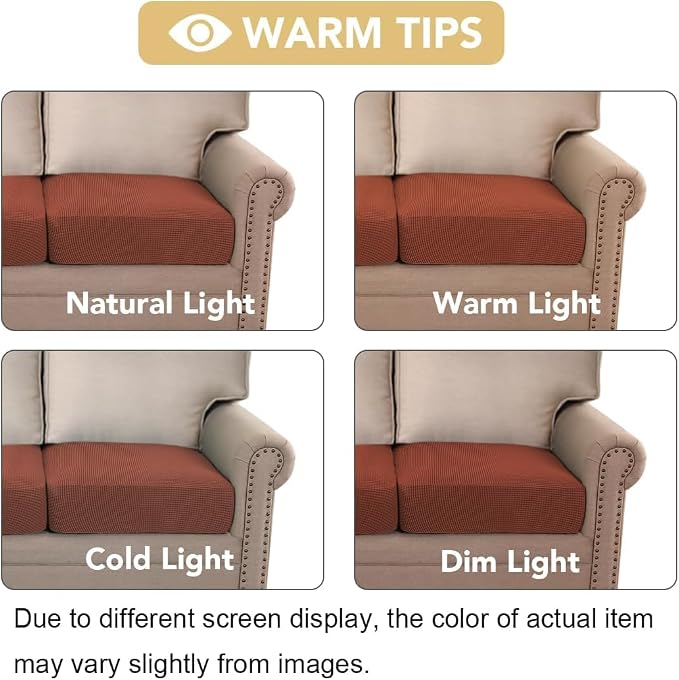 H.VERSAILTEX Super Stretch Couch Cushion Covers Sofa Cushion Slipcovers - Image 2