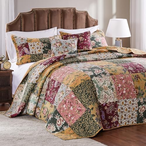Greenland Home Antique Chic 100% Cotton Authentic Patchwork Quilt Set, - Image 2