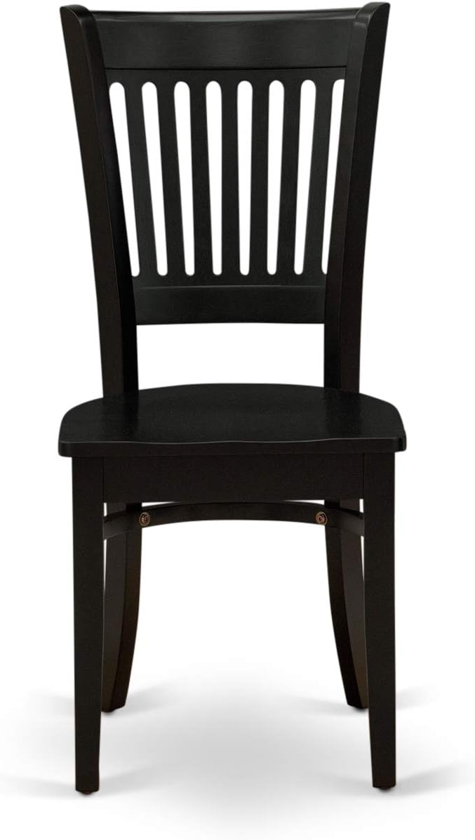 East West Furniture LGVA7-BLK-W 7 Piece Kitchen Table & Chairs Set Consist of a Rectangle Dining Room Table with Butterfly Leaf and 6 Dining Chairs, 42x84 Inch, Black
