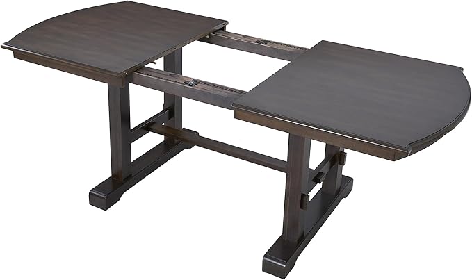 Ball & Cast 60"-78" Extendable Farmhouse Dining-Table for 6-8, Expandable Wooden Kitchen Table with 18" Removable Leaf, Large Retro H-Leg Dining Room Table for 4-8,Space Saving & Sturdy, Brown