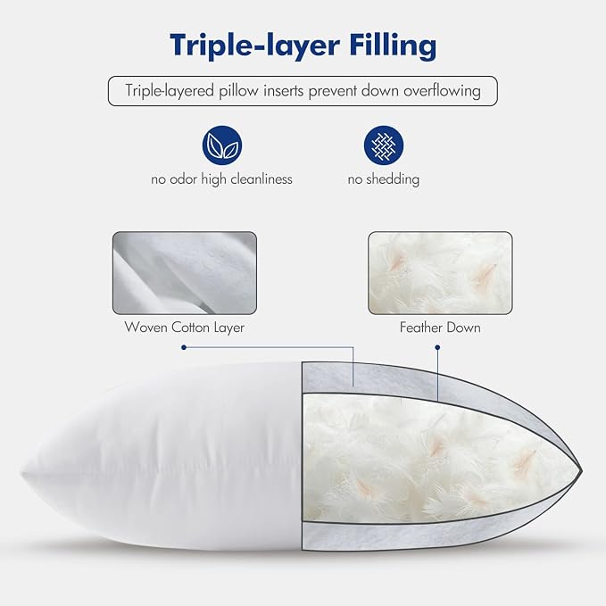 MIULEE Feather Pillow Insert 14x36, Decorative Down Feather Fluffy Throw Pillow - Image 6